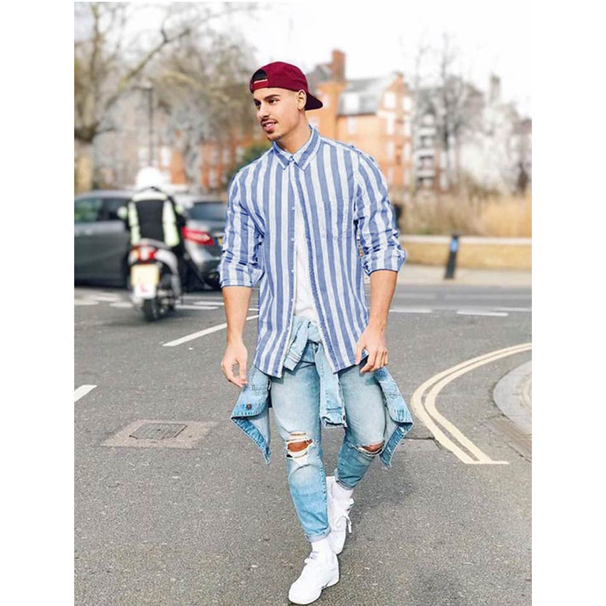 The model shows the overall effect of wearing a shirt.