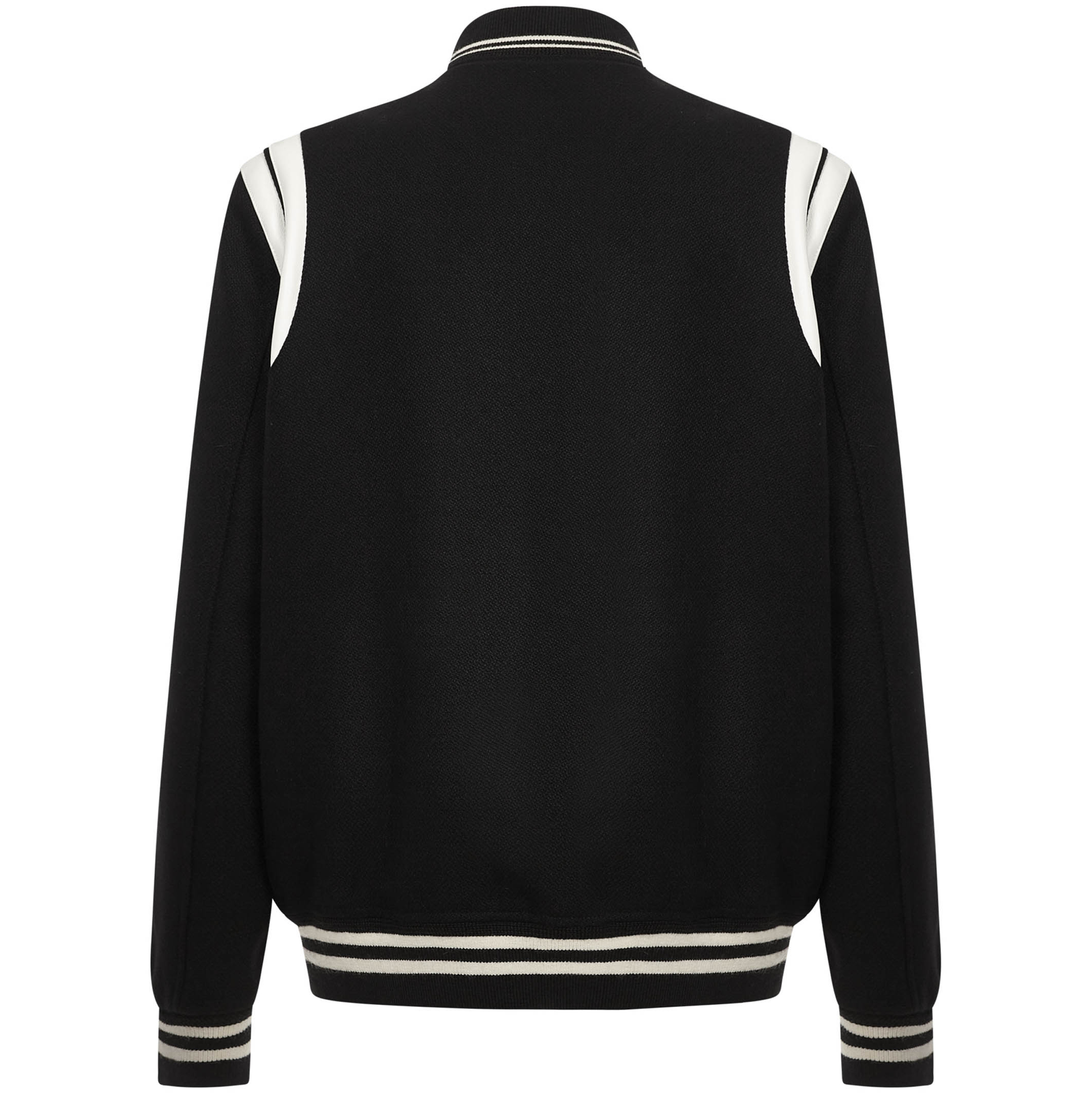 Classic Men's Relaxed Fit Preppy Bomber Jacket Back View