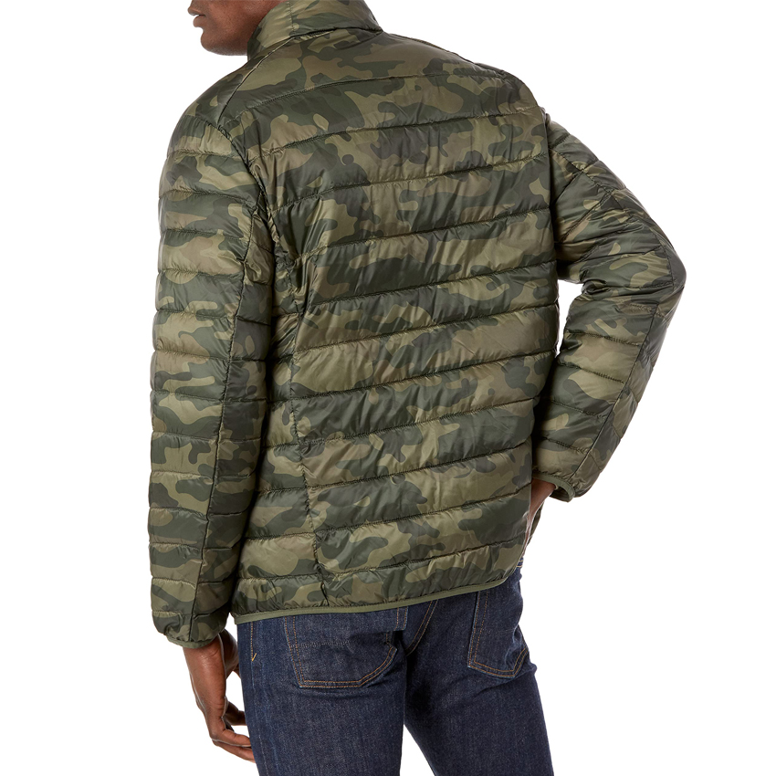 Men's camouflage down jacket back model renderings