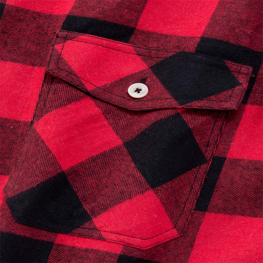 red and black plaid flannel shirts pocket